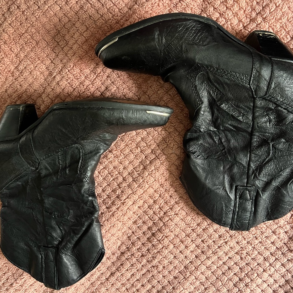 Capezio Black Leather Heeled Boots